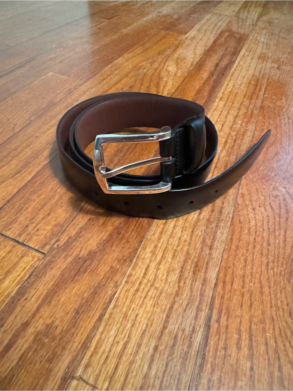 Allen Edmonds Black Leather Belt 46 Waist Made in USA